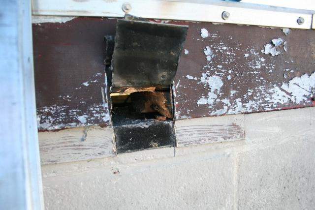 Outside view of wall opening